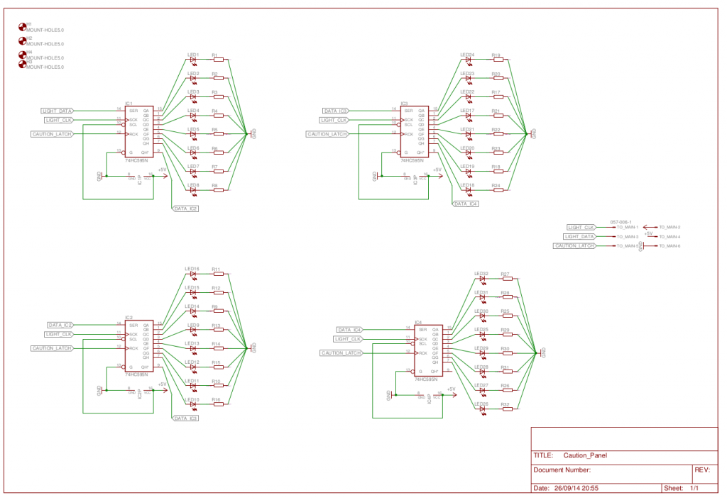 Caution panel conceptual schematic